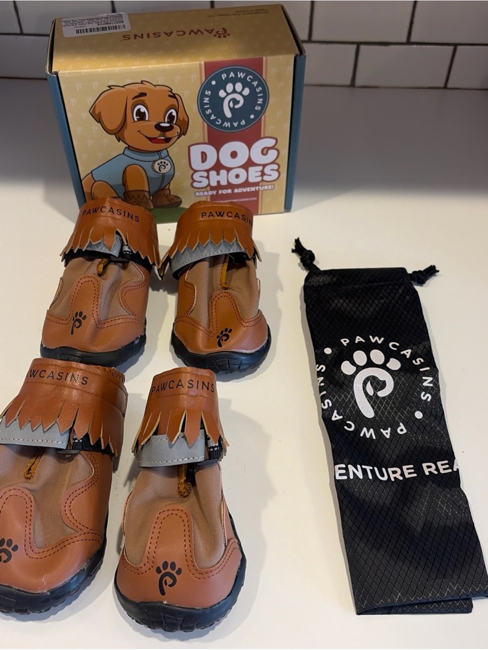 Pawcasings Dog Shoes Size 8 - Open Box Anti Slip-Durable-Waterproof-Adjustable